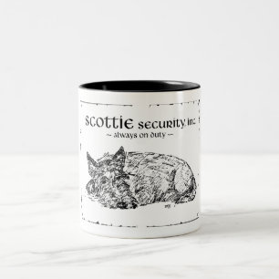 Scottie Sketch - Security? Two-Tone Coffee Mug