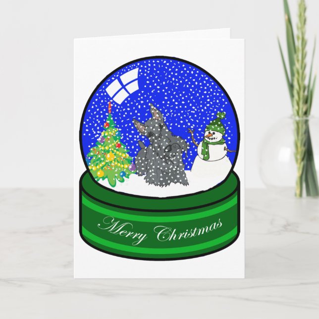 scottie snow globe holiday card (Front)