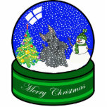 scottie snow globe photo sculpture ornament<br><div class="desc">cute holiday ornament</div>