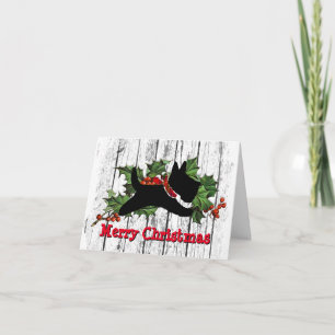 Scottie Weathered Look Personalize Holiday Card