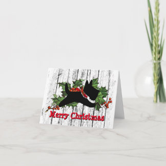 Scottie Weathered Look Personalize Holiday Card