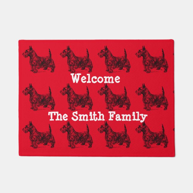 Scottie Welcome Personalize Doormat (Front)