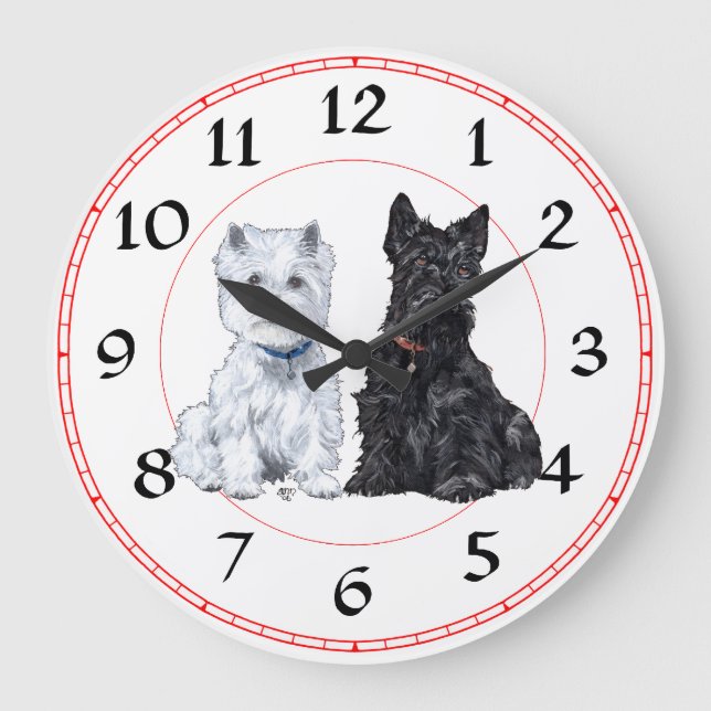 Scottie & Westie Clock (Front)