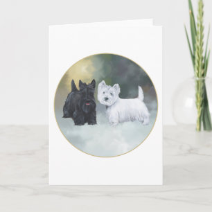 Scottie Westie Wintertime Holiday Card