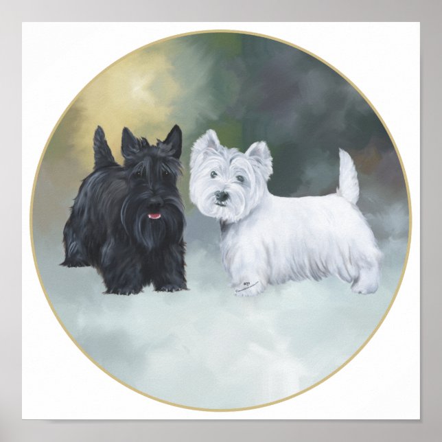 Scottie Westie Wintertime Poster (Front)