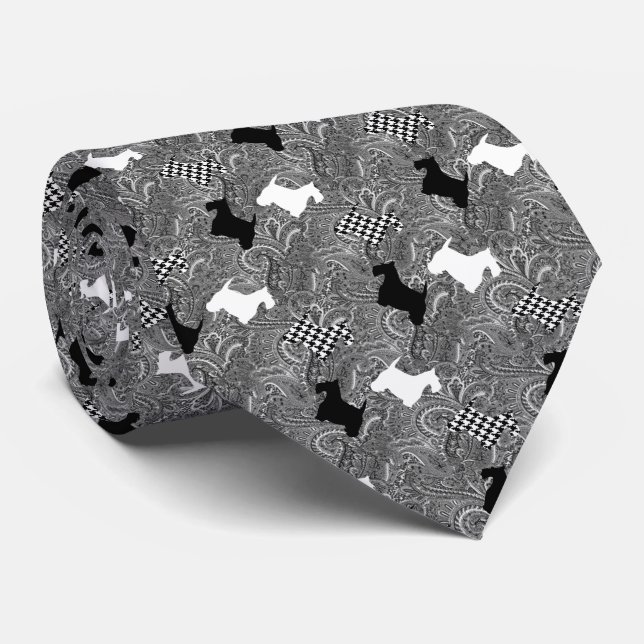 Scotties and Paisley Tie (Rolled)