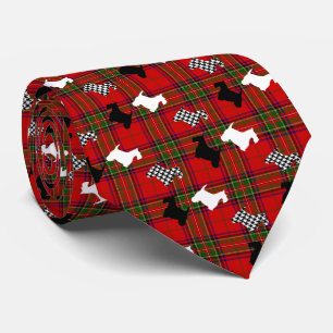 Scotties and Stewart Plaid Tie