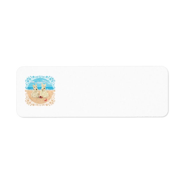 Scotties at Beach Return Address Labels (Front)