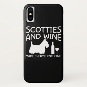 Scotties Dog Wine Make Everything Fine Case-Mate iPhone Case