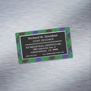 Scottish Accent Clan Davidson Tartan Magnetic Business Card