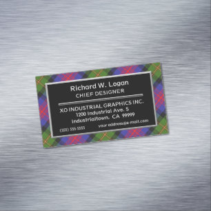 Scottish Accent Clan Logan Tartan Magnetic Business Card