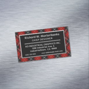 Scottish Accent Clan Marjoribanks Tartan Magnetic Business Card