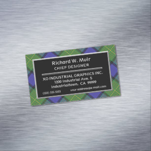 Scottish Accent Clan Muir Tartan Magnetic Business Card