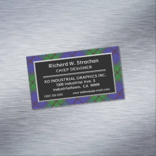 Scottish Accent Clan Strachan Tartan Magnetic Business Card