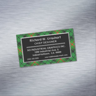 Scottish Accent Clan Urquhart Tartan Magnetic Business Card
