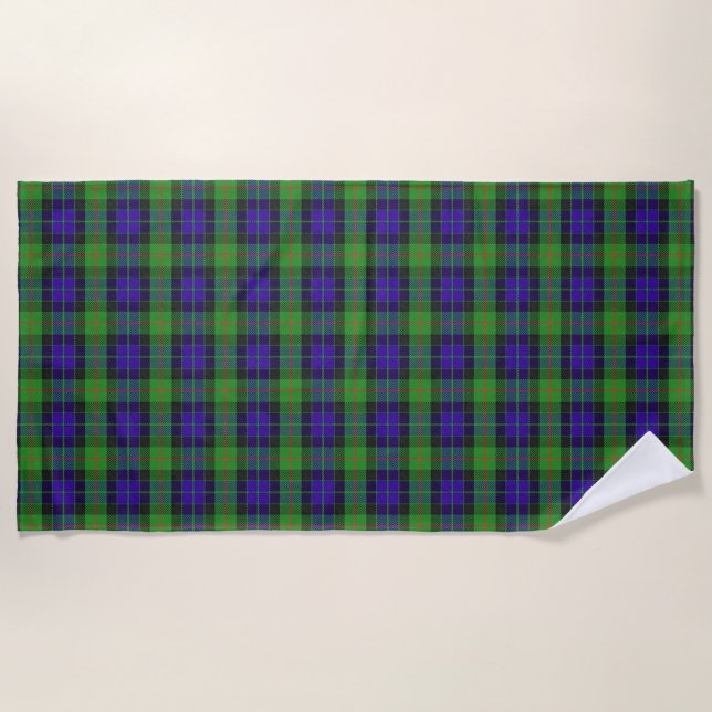 Scottish Accents Clan Gunn Tartan Beach Towel (Front)