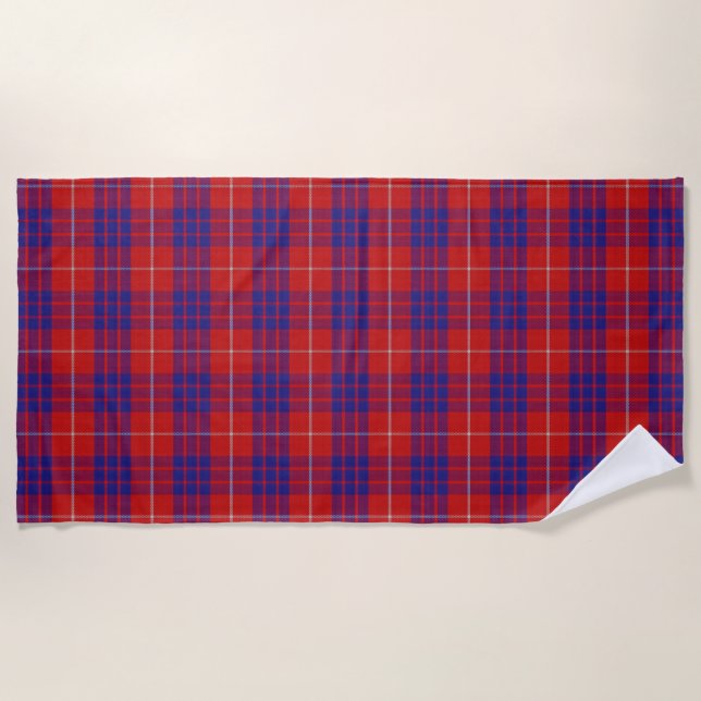 Scottish Accents Clan Hamilton Tartan Beach Towel (Front)