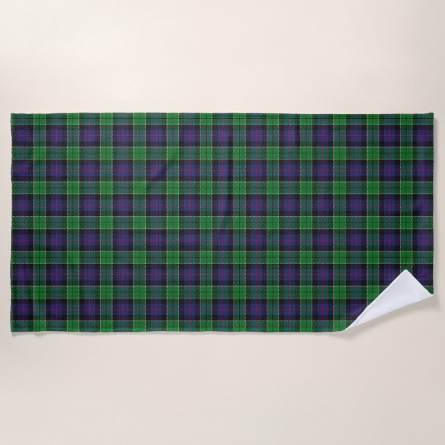 Scottish Accents Clan Leslie Hunting Tartan Beach Towel (Front)