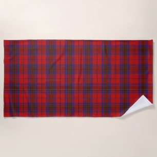 Scottish Accents Clan Leslie Red Tartan Beach Towel