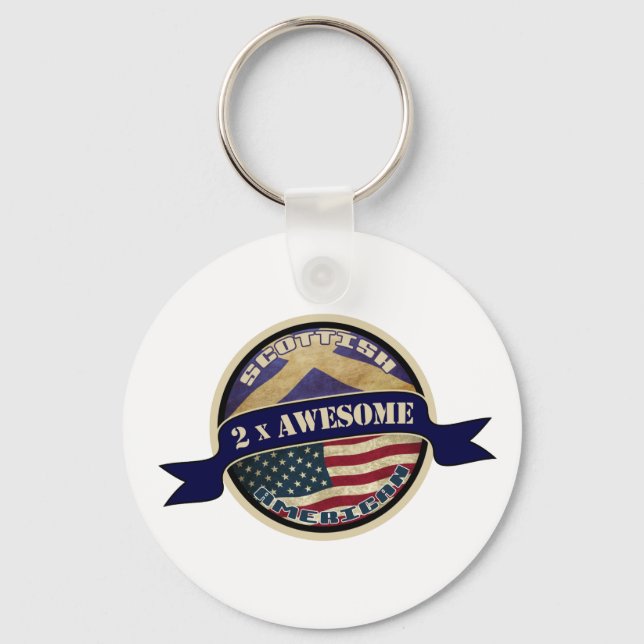 Scottish American 2x Awesome Keyring (Front)