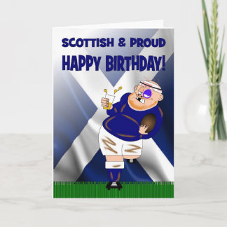 Scottish and Proud Beer Rugby Birthday Card