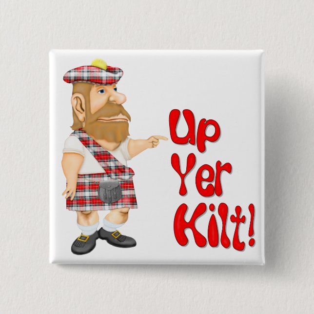 Scottish Attitude 2 Inch Square Button (Front)