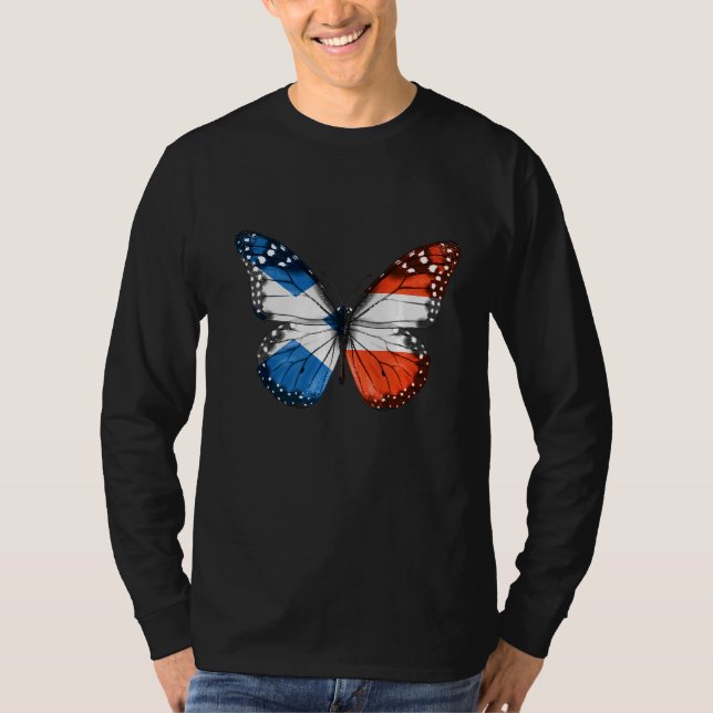 Scottish Austrian Flag Butterfly T-Shirt (Front)