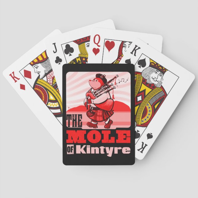 Scottish Bagpipe Playing Mole Of Kintyre Pipe Band Playing Cards (Back)