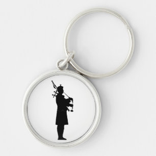 Scottish Bagpiper Silhouette Keychain