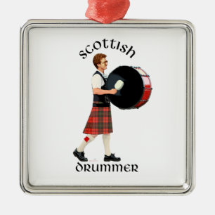 Scottish Bass Drummer Metal Ornament