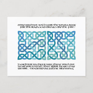 Scottish Blessing Calligraphy with Celtic Knots Postcard