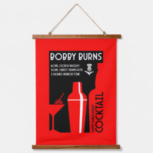 Scottish Bobby Burns Whiskey Cocktail Hanging Tapestry