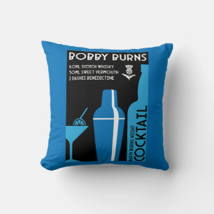 Scottish Bobby Burns Whiskey Cocktail Throw Pillow