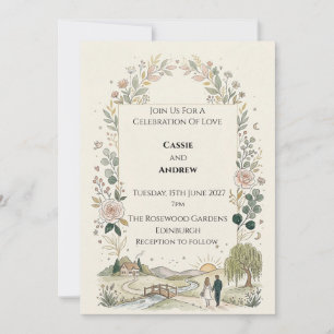 Scottish Botanical Wedding Invitation