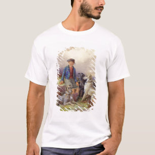 Scottish boy with wolfhounds in a Highland landsca T-Shirt