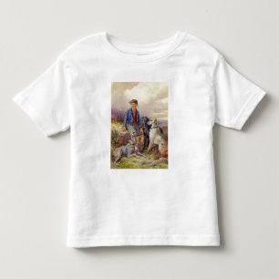 Scottish boy with wolfhounds in a Highland landsca Toddler T-shirt
