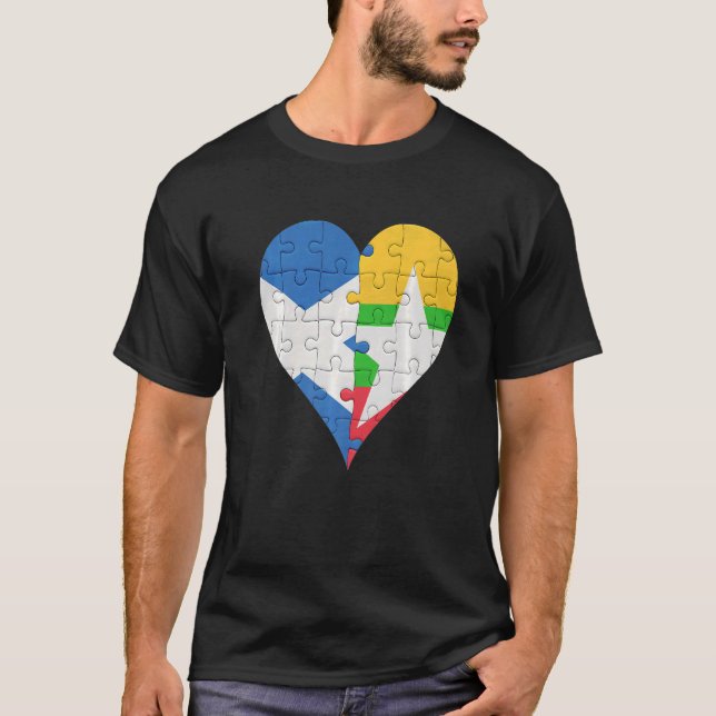 Scottish Burmese Flag Heart T-Shirt (Front)