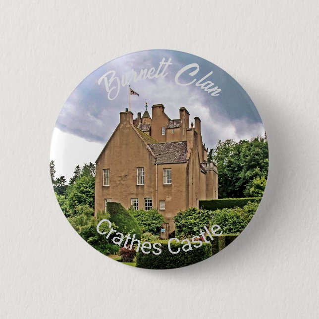 Scottish Burnett Clan's Crathes Castle Photo 2 Inch Round Button (Front)