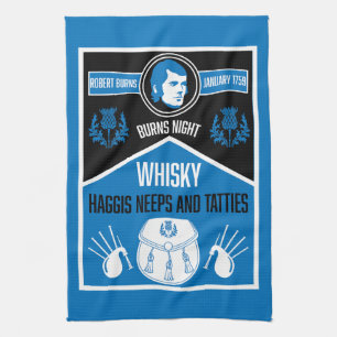 Scottish Burns Night Kitchen Towel
