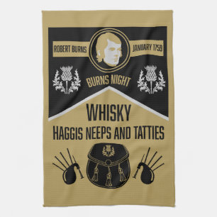 Scottish Burns Night Kitchen Towel