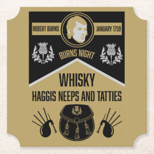 Scottish Burns Night Paper Coaster