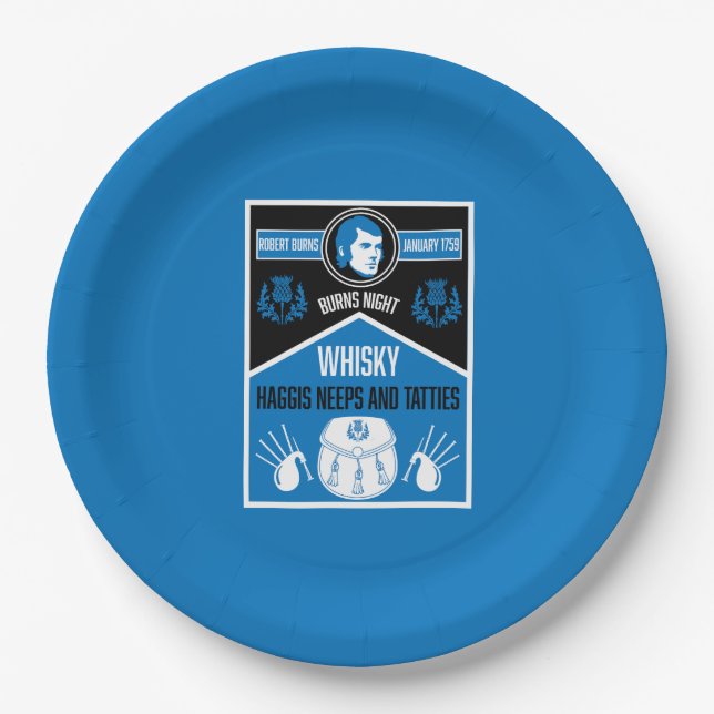 Scottish Burns Night Paper Plate (Front)
