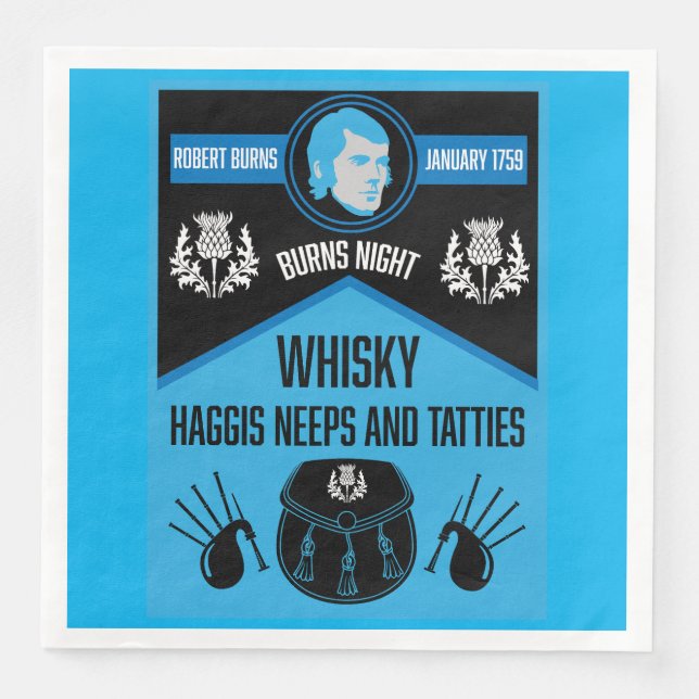 Scottish Burns Night Super Napkin (Front)