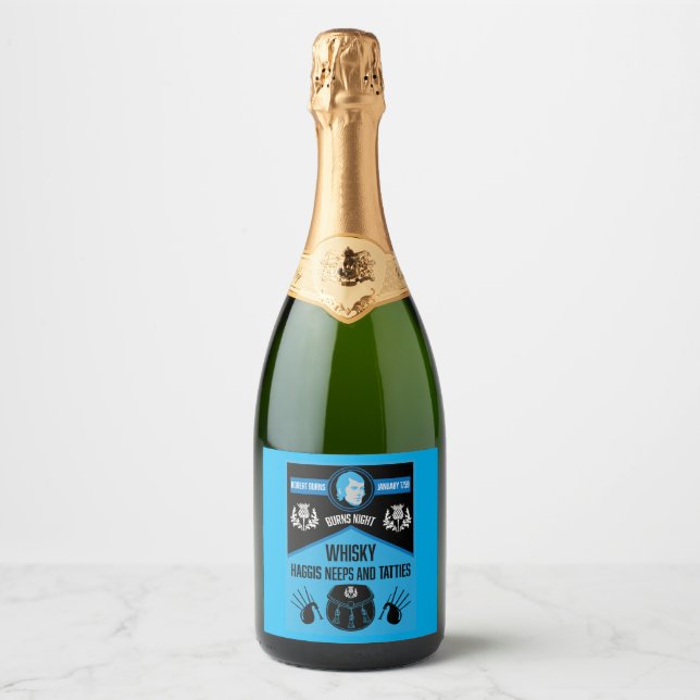 Scottish Burns Night Super Sparkling Wine Label (Front)