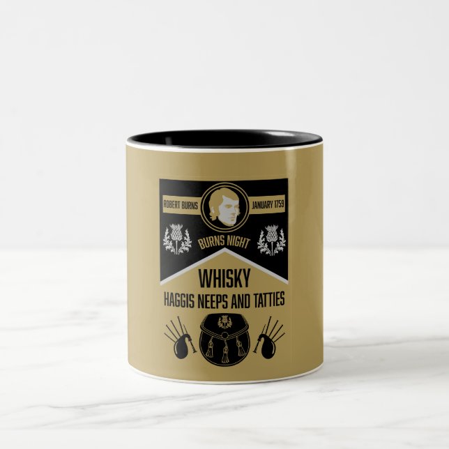Scottish Burns Night Two-Tone Coffee Mug (Center)