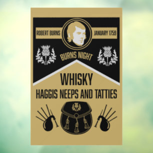 Scottish Burns Night Window Cling