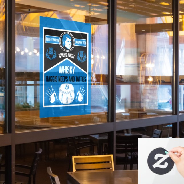 Scottish Burns Night Window Cling (Restaurant Window)