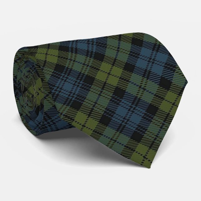 Scottish Campbell C Monogram Tartan Tie (Rolled)