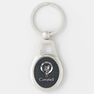 Scottish Campbell Crest Badge & Tartan  Keychain