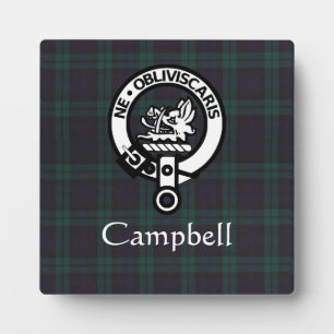 Scottish Campbell Crest Badge & Tartan  Plaque